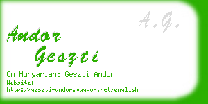 andor geszti business card